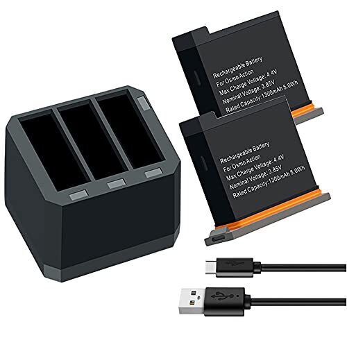 XITAIAN 2 STKS Batterijen Oplaadbare voor DJI Osmo Action Camera Batterij 1300 mAh Kanaal USB Charger Bateria Voor DJI Osmo Action Camera Accessoires
