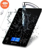Lekro Digitale Keukenweegschaal - Zwart - USB Oplaadbaar - 15kg - Tarra Functie