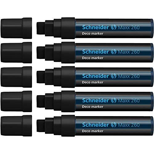 Schneider Maxx 260 Krijt Marker - Zwart (Pack van 5)