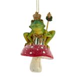 Kurt S. Adler Ornement traditionnel de grenouille sur champignon 10 cm