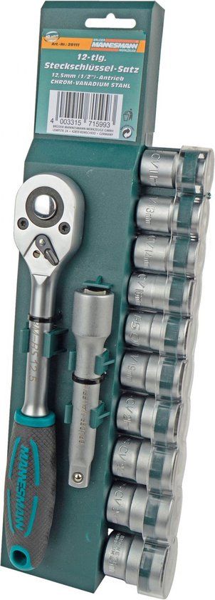 Brüder Mannesmann M29111 Dopsleutelset Metrisch 1/2 (12.5 mm) - 12-delig