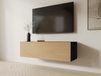 Mobistoxx KINGSTON Meuble tv-hifi 1 porte battante 105 cm chêne noir/chêne
