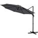 Parasol déporté de jardin 3 m rotation 360° à manivelle gris