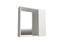 Mama Store Badkamerspiegel met vak en Arctisch wit licht, hout, 60 cm x D 16 cm x H 60 cm