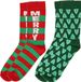 Merkloos 4-Pack Foute Kerstsokken Heren Groen en Rood