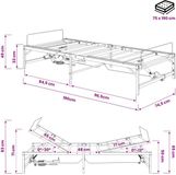 vidaXL Elektrisch Verstelbaar Bedframe Wit 75 x 190 cm Staal