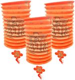 Lanterne chinoise du bonheur - 6x - papier crêpe - 20 cm - rouge