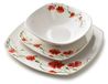 Lea Poppy Service de table, 18 pièces, bol de 500 ml, dimensions 16,5 cm / 18 cm / 24 cm