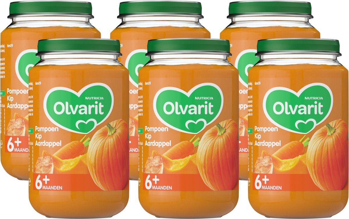 Olvarit 6m+ pompoen kip aardappel 6x200g