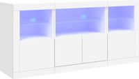 vidaXL Dressoir met LED-verlichting, wit, 142,5 x 37 x 67 cm