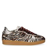 Piedi Nudi Imola leren sneakers met panterprint - wit/zwart