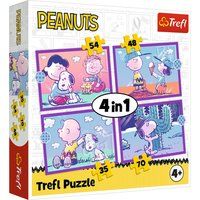 Trefl - Peanuts, It’s Fun with Snoopy - 4-in-1-puzzel, 4 legpuzzels, 35 tot 70 stukjes - verschillende moeilijkheidsgraden, kleurrijke puzzels met stripfiguren, leuk voor kinderen vanaf 4 jaar