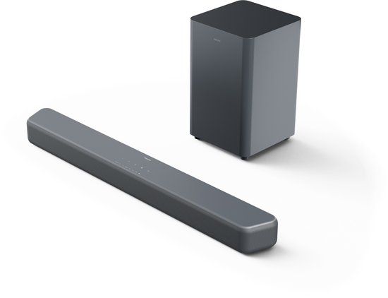 Philips Sound Philips TAB5601/10 - 2.1-kanaals Soundbar - Draadloze Subwoofer - 290W Vermogen - DTS Virtual:X - Dolby Digital Plus - Bluetooth 5.4 - HDMI ARC - USB Audio - Wandmontage - Gun Metal