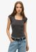 Superdry Essential T-shirt met Vierkante Hals Slanke Pasvorm Dames T-shirts Charcoal