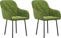 vidaXL Eetkamerstoelen 2 stuks fluweel lichtgroen
