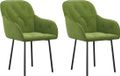 vidaXL Eetkamerstoelen 2 stuks fluweel lichtgroen
