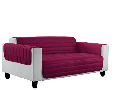 Elegant gewatteerde bankhoes Doubleface - Bordeaux/donkergrijs - 3 plaatsen - Microfiber