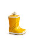 Yup in de boom glazen kerstbal regenlaarsjes 9cm geel