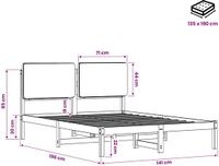 vidaXL Bedframe met gestoffeerd hoofdbord Whitewash en lichtgrijs