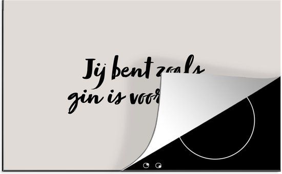 KitchenYeah® Inductie beschermer 78x52 cm - Jij bent zoals gin is voor tonic - multicolor