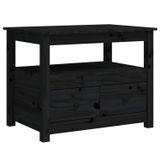 vidaXL salontafel 71x49x55 cm massief grenenhout zwart