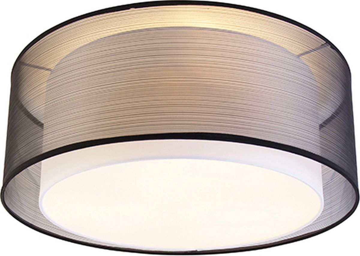 QAZQA Drum-Neutron Plafondlamp - 3 Lichts - Ø 500 mm - Zwart