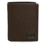 Pepe Jeans Marshal Verticale portemonnee met portemonnee, bruin, 8,5 x 10,5 x 1 cm leer