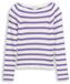 Tom Tailor - Cropped gebreide trui met streepjesmotief - Maat 152 - vivid purple white stripe