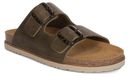 Dr. Brinkmann Damen Flip-Flops Olivgrün mit Plateausohle und verstellbaren Riemen, 3 cm Absatzhöhe