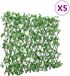 vidaXL - Kunstplant - klimop - op - latwerk - 5 - st - uittrekbaar - 180x60 - cm - groen