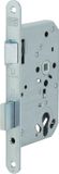 Nemef Serrure de porte - arrondi - 24 x 235 mm - Inox - profondeur de condamnation 65 mm - PC 72 - DIN droite