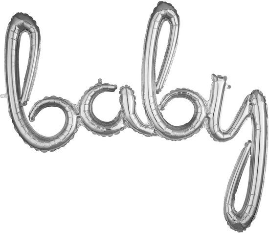 Amscan Riethmüller Europe GmbH "BABY" Zilver Folie Ballon 99x83cm