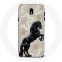Maniacase Etui voor Samsung Galaxy J7 2017 Zwart Fries paardenras