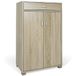 BAKAJI Schoenenkast voor thuis, 5 etages, schoenenrek, 2 deuren, lade, hout, eiken, standaard