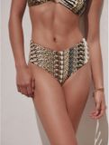 Next Dames Hoog uitgesneden bikinibroekje met V-uitsnijding aan de voorkant Dierenprint Brown Multi Animal