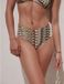 Next Dames Hoog uitgesneden bikinibroekje met V-uitsnijding aan de voorkant Dierenprint Brown Multi Animal
