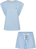 By Louise Dames Korte Pyjama Set Shortama Blauw - Maat S
