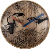Merkloos NeXtime Wandklok Tropica Ø40 cm Bruin Hout