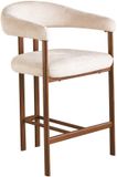 Lizzely Garden & Living AQ Living Barkruk Japandi Beige Sena Walnoot - Set van 4