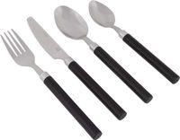 Bo-Camp - Bestekset - RVS - 16-Delig - 4 Personen - Zwart