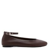 Mango donkerbruine leren ballerina's