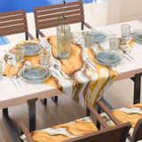 PETTI Artigiani Italiani - Modern tafelkleed met geel marmereffect, tafelkleed voor de keuken, 90 x 90 cm, 100% Made in Italy