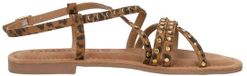 Lazamani Tova Dames Sandalen Suède Leopard Bruin Maat 38