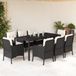 Prolenta Maison Exclusive - Tuinset voor buiten, 9-delig, met kussens, zwart, van polyrotan