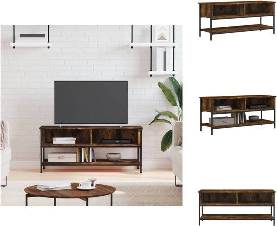 vidaXL Tv-meubel - 100x35x45 cm - Bewerkt Hout - Gerookt Eikenkleurig