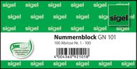 Sigel nummernblok 1-100, 105 x 50 mm, 100 vel