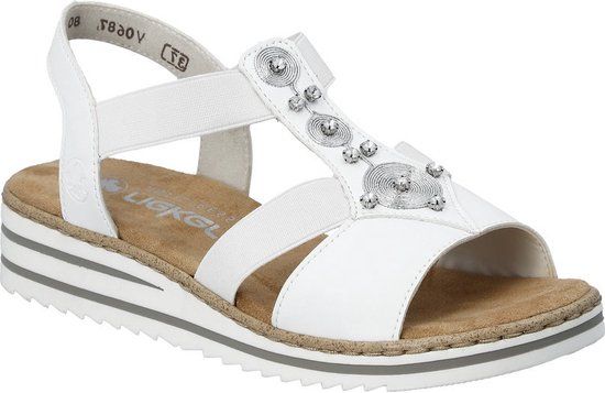 RIEKER V0687-80 - Witte Sandalen - Maat 38 - Dames