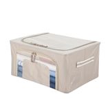 KASANOVA Opbergdoos, 40 x 20 x 30 cm, dubbele ritssluiting, taupe