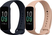 kwmobile 2x horlogebandjes geschikt voor Amazfit Band 7 bandje - Smartwatch bandjes van TPU - Activity tracker horloge band in donkerblauw / oudroze