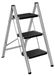 Échelle pliante - 3 marches - Pour usage intensif - Acier inoxydable - Marches et pieds antidérapants - Charge maximale : 150 kg - Plusieurs couleurs